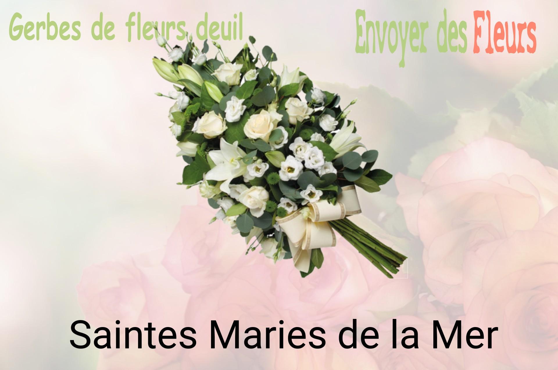 Gerbe de fleurs de deuil livrée à Saintes-Maries-de-la-Mer